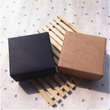 50pcs 6.4*6.4*2.8cm Black/White/Kraft Paper Earring Jewelry Gift Boxes