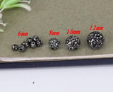 50pcs Zircon Spacer Beads 6/8/10/12mm Round Shape