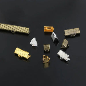 50pcs Multi-tooth Crimp End Beads Buckle Clasps for DIY Jewelry Making