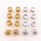 50pcs Crystal Rhinestone Spacer Beads DIY Jewelry Making 6/8/10mm Alloy Spacers