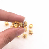 50pcs Crystal Rhinestone Spacer Beads DIY Jewelry Making 6/8/10mm Alloy Spacers