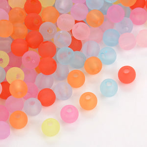 50pcs Matte Acrylic Beads Spacer Round Beads for Jewelry Making DIY