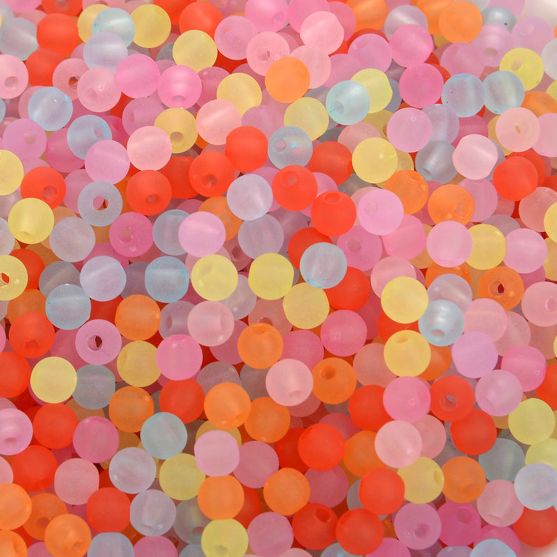 50pcs Matte Acrylic Beads Spacer Round Beads for Jewelry Making DIY