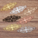 50pcs 60x25mm Gold/Silver Plated Metal Brass Filigree Slice Charms DIY Jewelry