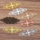 50pcs 60x25mm Gold/Silver Plated Metal Brass Filigree Slice Charms DIY Jewelry