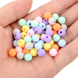 50pcs Macaron Acrylic Round Spacer Beads for Jewelry Making DIY Bracelet