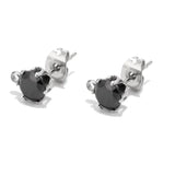 50pcs 6mm CZ Stud Earring Post with Loop Ear Stud Components