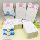 50pcs Pink Hair Clip Bow Display Cards DIY Hair Jewelry Barrette Packaging