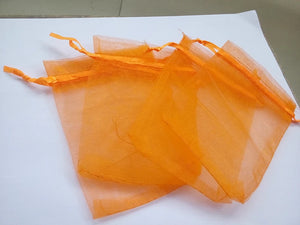 50pcs 7*9 Orange Organza Bags for Jewelry, Wedding, Christmas, Birthday