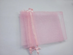 50pcs 7*9 Pink Organza Bags with Handles for Jewelry/Wedding/Christmas/Birthday