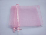 50pcs 7*9 Pink Organza Bags with Handles for Jewelry/Wedding/Christmas/Birthday