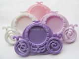 50pcs Resin Carriage Charm Finding, Base Setting Tray for 25mm Cabochon/Cameo