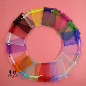 50pcs Organza Bags Jewelry Packaging Drawable Bags Gift Pouches