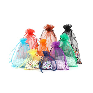 50pcs Drawstring Organza Bags Jewelry Packaging Bags Wedding Party Gift