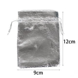 50pcs 7x9 9x12 Silver Drawstring Jewelry Packaging Fabric Bag