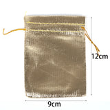 50pcs 7x9 9x12 Silver Drawstring Jewelry Packaging Fabric Bag