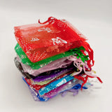 50pcs 7x9 9x12 Organza Gift Bags Drawstring Wedding Jewelry Storage Bags