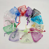 50pcs 7x9 9x12 Organza Gift Bags Drawstring Wedding Jewelry Storage Bags