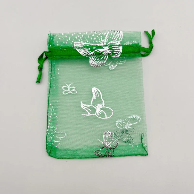 50pcs 7x9 9x12 Organza Gift Bags Drawstring Wedding Jewelry Storage Bags