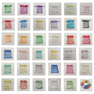 50pcs 7x9 9x12 Organza Gift Bags Drawstring Wedding Jewelry Storage Bags
