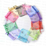 50pcs Colorful Butterfly Organza Bags for Christmas Wedding Jewelry Gift Packing