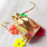 50pcs 7x9cm Silver Drawstring Organza Fabric Bag Pouches