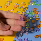 50pcs 8*8MM Crystal Colorful Acrylic Square Beads for Jewelry Making