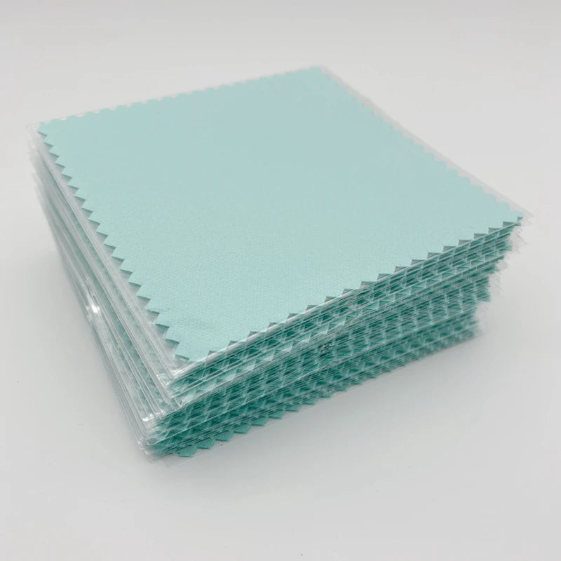 50pcs 8*8cm Silver Jewelry Polishing Cleaning Cloth Microfiber Suede Fabric