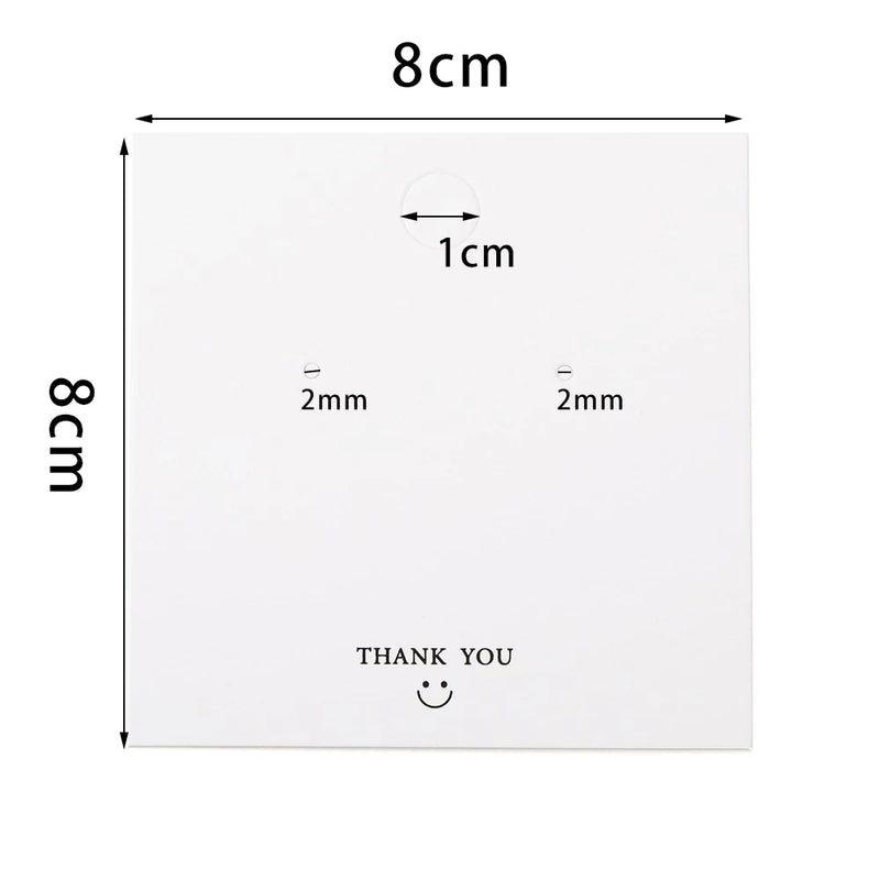 50pcs Square Display Cards for Jewelry Earrings Necklaces Hang Tag 8*8cm