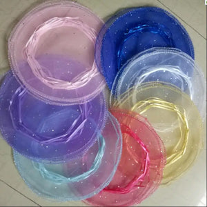 50pcs Round Organza Drawstring Bag Wedding Candy Gift Bag 8 Colors