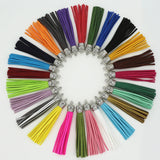 50pcs 85mm Suede Leather Tassel Fringe with Silver Caps DIY Jewelry Bracelet