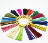 50pcs 85mm Suede Leather Tassel Fringe with Silver Caps DIY Jewelry Bracelet