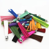 50pcs 85mm Suede Leather Tassel Fringe with Silver Caps DIY Jewelry Bracelet