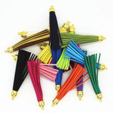 50pcs 85mm Suede Leather Tassel Fringe with Silver Caps DIY Jewelry Bracelet