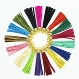 50pcs 85mm Suede Leather Tassel Fringe with Silver Caps DIY Jewelry Bracelet