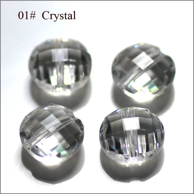 50pcs 8MM Round Transparent Crystal Faceted Bead Bulk DIY Jewelry Making