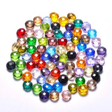 50pcs 8MM Round Transparent Crystal Faceted Bead Bulk DIY Jewelry Making