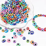 50pcs Evil Eye Resin Spacer Beads Bracelet DIY Jewelry Making