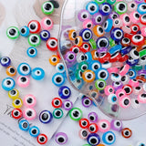 50pcs Evil Eye Resin Spacer Beads Bracelet DIY Jewelry Making