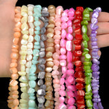 50pcs 8mm Small Stone Shell Beads DIY Loose Spacer Beads for Jewelry Making