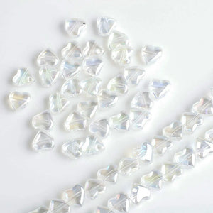 50pcs 8mm Crystal Glass Beads Heart Charm Spacer for DIY Jewelry Making
