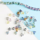 50pcs 8mm Crystal Glass Beads Heart Charm Spacer for DIY Jewelry Making