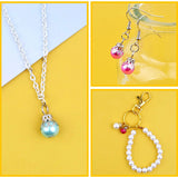 50pcs 8mm Pearl Bead Charms Flower Cap Dangle Pendants, 10 Colors