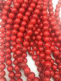 50pcs 8mm Sponge Red Coral Round Loose Beads DIY Necklace Bracelet Finding