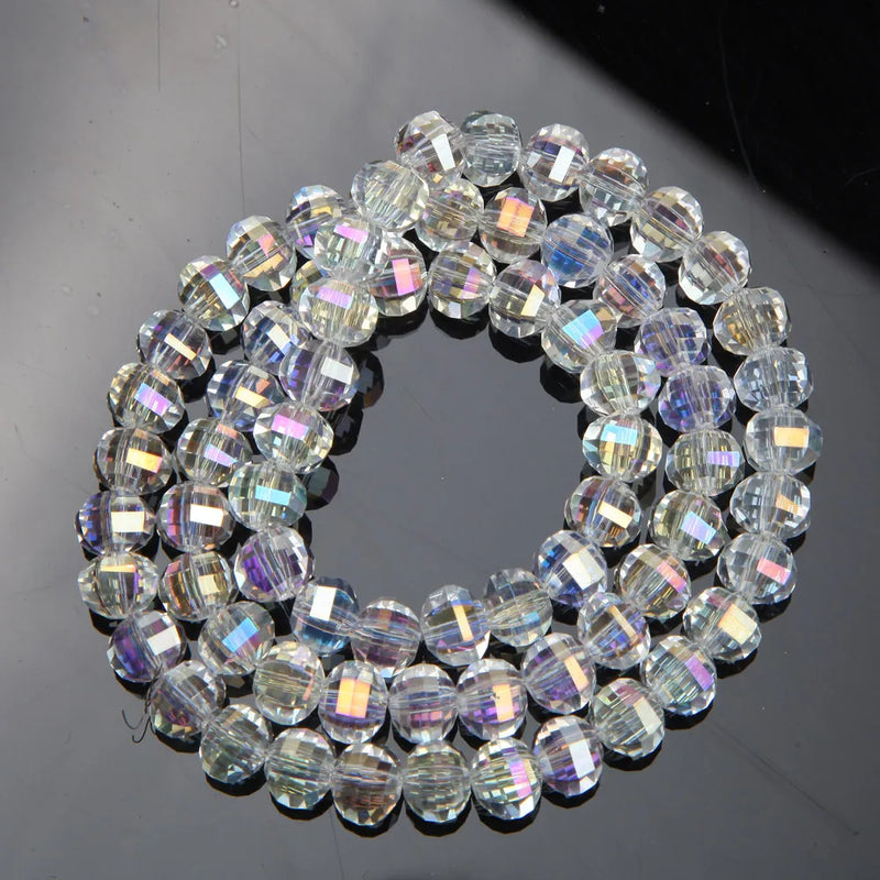 50pcs 8mm Crystal Glass Beads Faceted Spacer Charms for DIY Jewelry Making