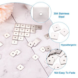 50pcs 8x8x1mm Square Stainless Steel Spacer Beads for Jewelry Making DIY