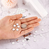 50pcs 8x8x1mm Square Stainless Steel Spacer Beads for Jewelry Making DIY