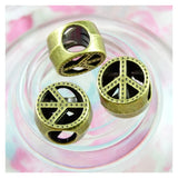 50pcs Peace Symbol Bead Antique Silver Charms DIY Bracelet