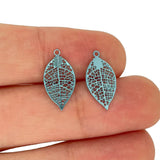 50pcs Small Straight Leaf Charms Colorful Leaves Pendant for Jewelry Making