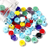 50pcs 9*6mm Multicolor Glass Evil Eye Beads DIY Jewelry Making Accessories